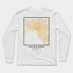 MELBOURNE AUSTRALIA CITY STREET MAP ART Long Sleeve T-Shirt